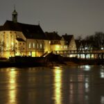 St. Oswald and iron pedestrian bridge