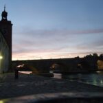 Stone bridge in sunset