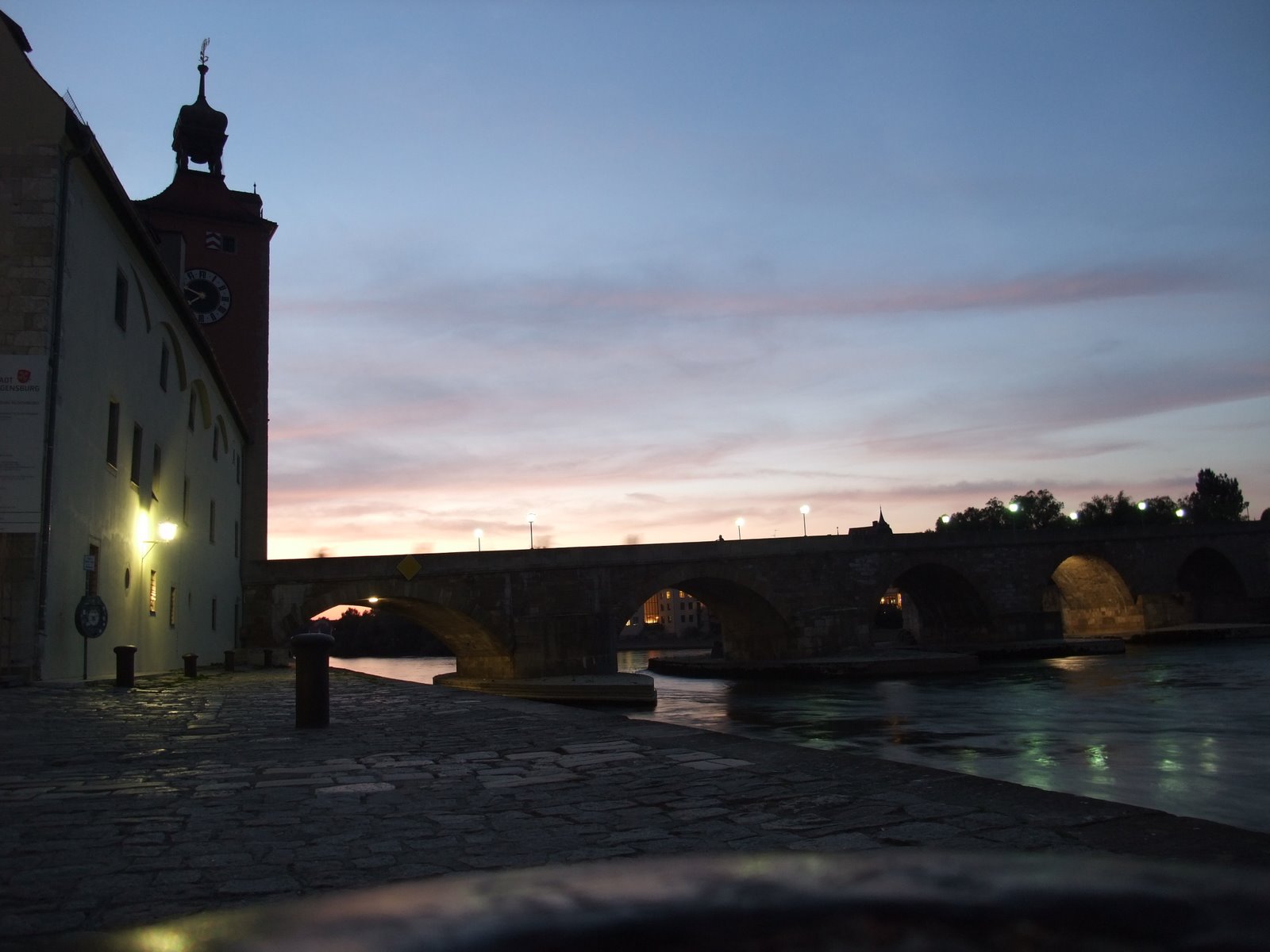 Stone bridge in sunset